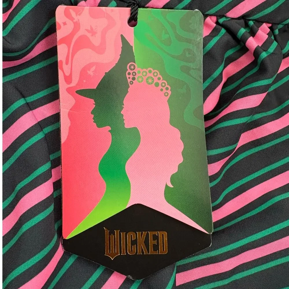 New Wicked Paul Tazwell Striped Pink Green Black Bubble Mini Skirt XXL